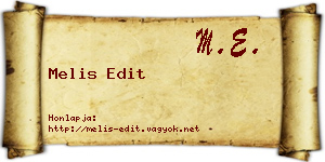 Melis Edit névjegykártya